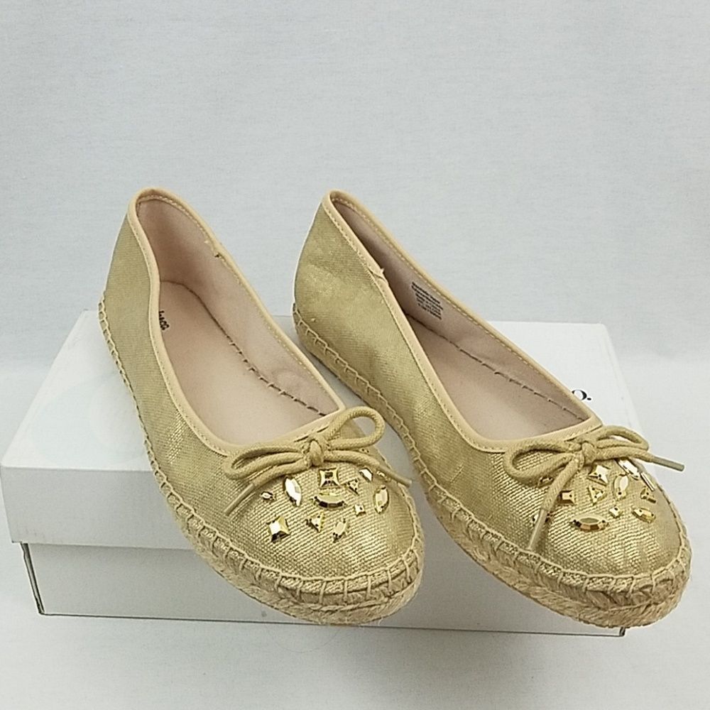 Style & Co Valorr Espadrille Gold Flat